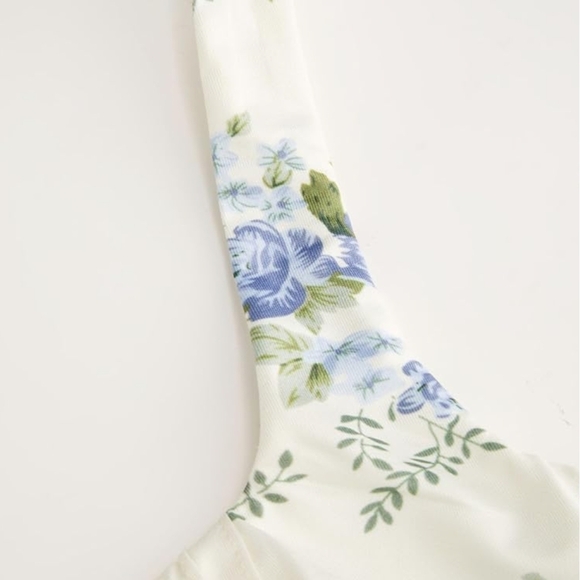 Cider Cream Maxi Skirt with Blue Floral Print - Picture 5 of 6